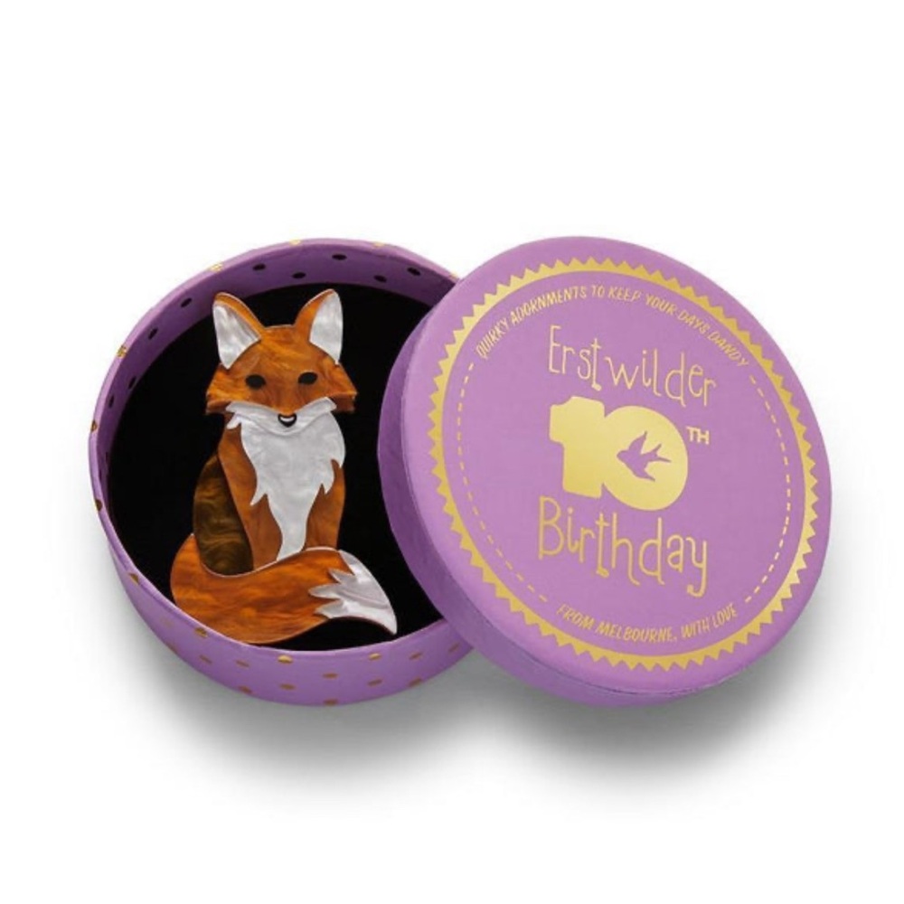 Erstwilder Mini Mulder Fox Brooch /NWT & box